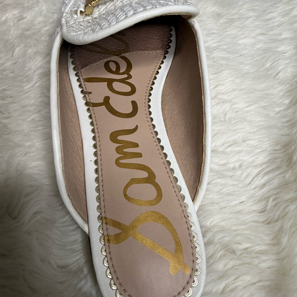Sam Edelman Laurna Bit Woven Loafer Mule White Raffia Size 7.5 Linnie - Picture 8 of 13